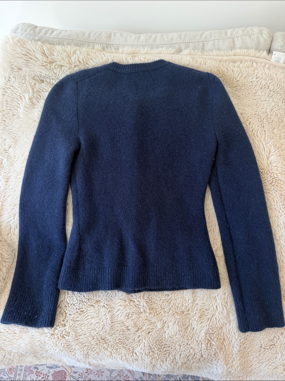 Quince Navy Button-Up Women's Cardigan - Picture 3 of 3